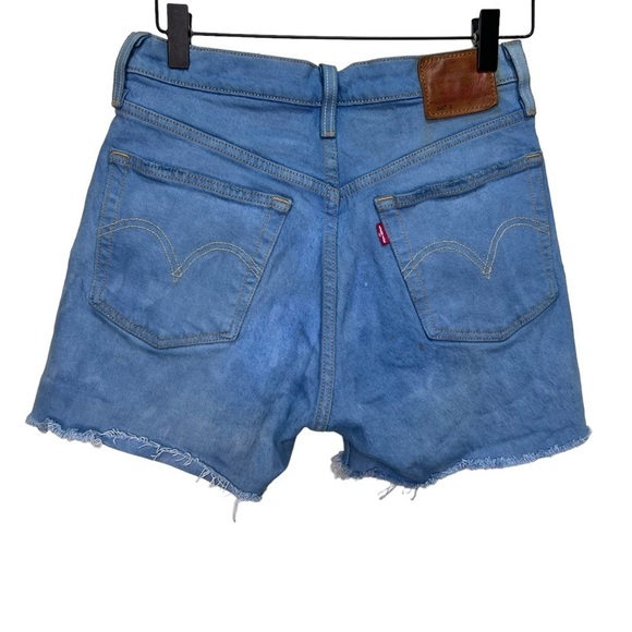 Levi's 501 Denim Cut off Jean Shorts Raw Hem Button Fly Size 26 - Picture 2 of 14